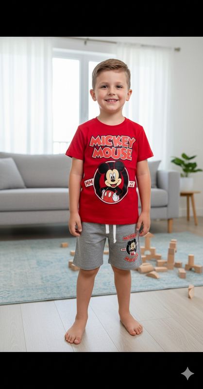 طقم ماركة روعة من ٢ قطع قميص وشوت وكاب اختياري