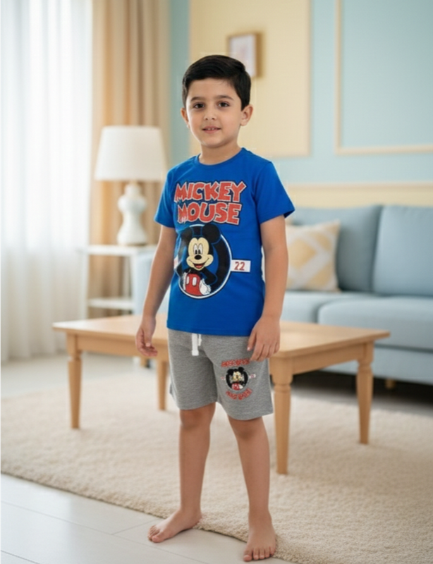 طقم ماركة روعة من ٢ قطع قميص وشوت وكاب اختياري