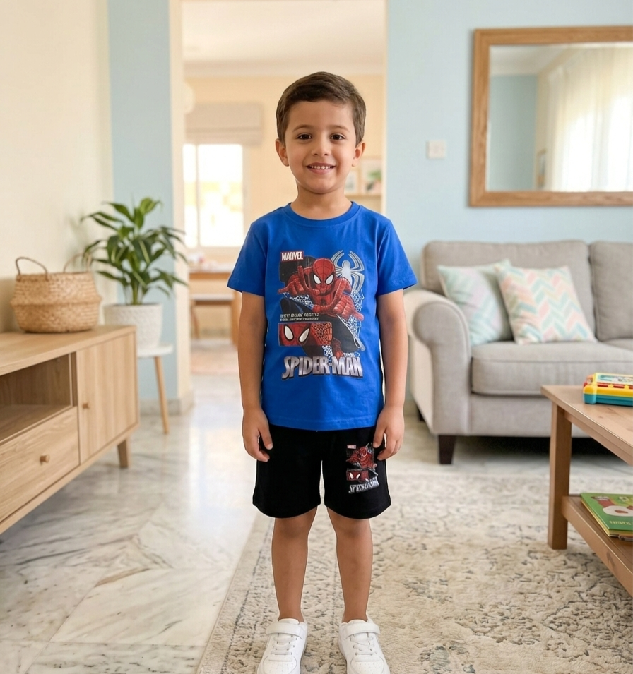 طقم ماركة روعة من ٢ قطع قميص وشوت وكاب اختياري