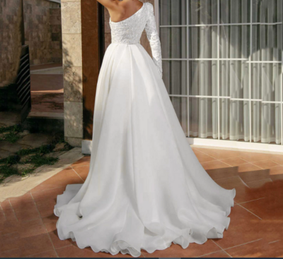 Ladies one shoulder a line party dress