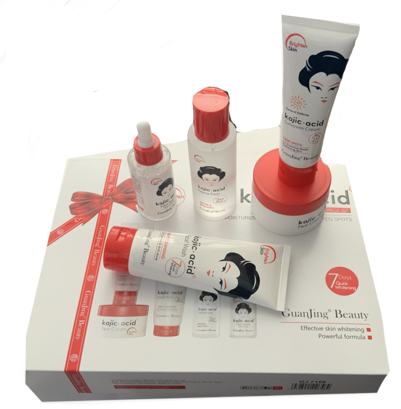 Kojic Acid Skin Care Set For Lightening Dark Spots, Hyperpigmentation, Melasma or Discoloration Caused for Sun Damage