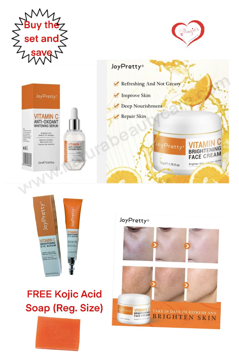 Vitamin C Brightening Skin Care Set for Men and Women