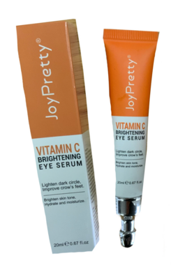 Joy Pretty Vitamin C Brightening Eye Serum, Moisturize Brighten for Dark Circles Puffiness Under Eye Bags Crow's Feet Men And Women