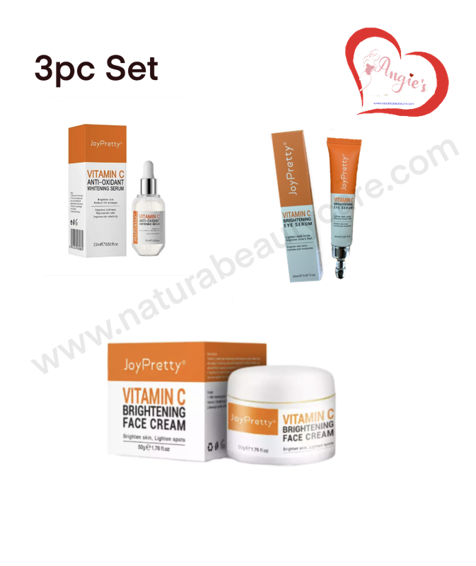 JoyPretty Moisturizer Anti-aging Whitening Plant Extracts Vitamin C Brightening Skin Care Set For Men and Women 3pc Set
