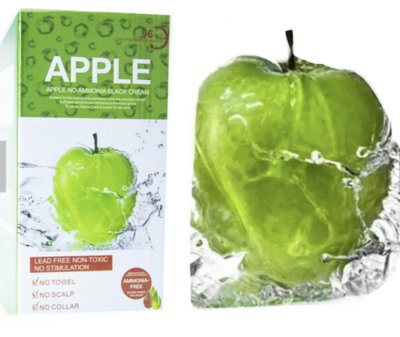 Natural 500ml Apple Hair Color Cream Ammonia Free 100% Gray Hair Coverage Black or Dark Brown