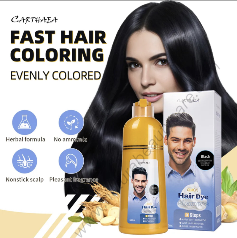 Carthaea Herbal Hair Dye For Men And Women-Plant Extract 500ml Available in Black, Dark Brown, Coffee &amp; Chestnut