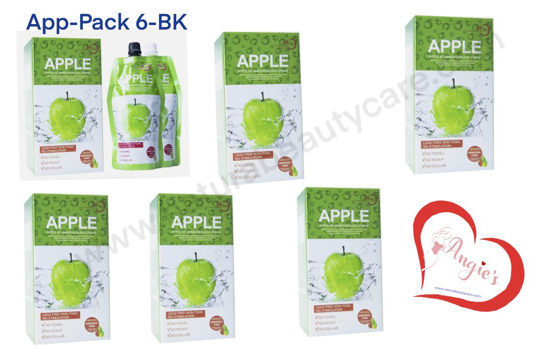 Apple Hair Color Cream Ammonia Free 100% Gray Hair Coverage Black or Dark Brown for Men and Women Wholesale Pack (specify colors)