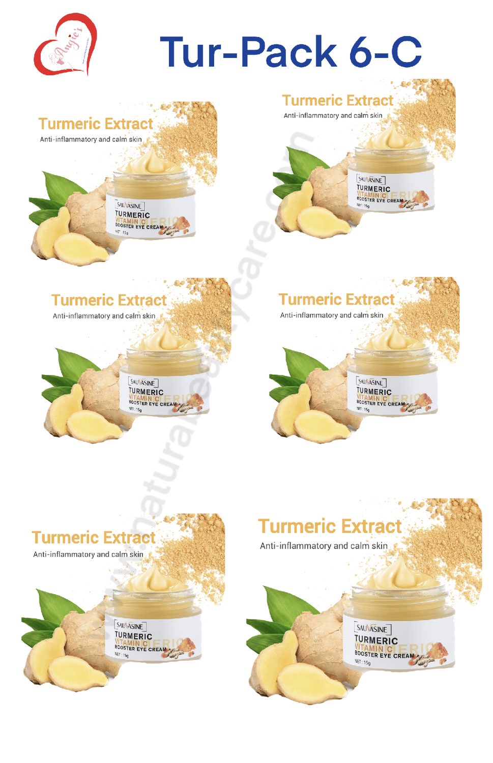 Turmeric Eye Cream for Man and Women Reduce Dark Circles Wholesale Pack