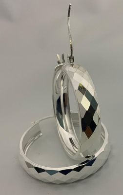 .925 Sterling Silver Diamond Cut Hoops .925 Sterling Silver Diamond Cut Hoops