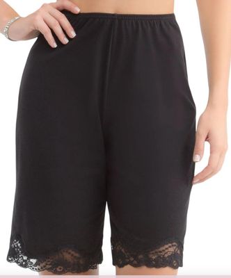 Ilusion Cotton Women's Classic Trouser Pants Half Slip with Lace Trim