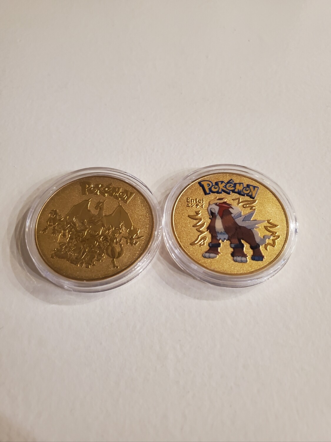 Entei Gold Pokemon Metal Collectible Coin!