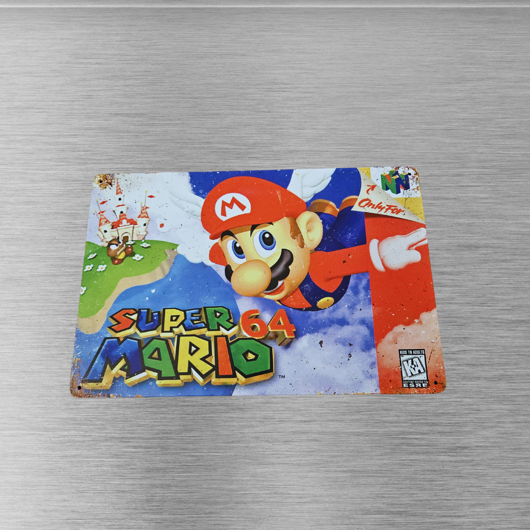 Super Mario 64 Metal Sign 12 x 8in
