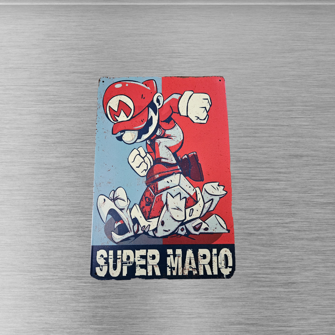 Super Mario Metal Sign 12 x 8in
