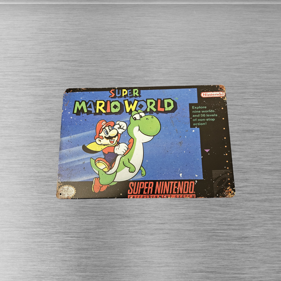 Super Mario World Metal Sign 12 x 8in