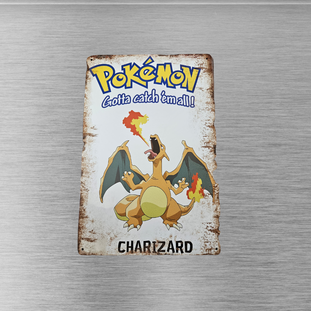 Pokémon Theme Gotta Catch &#39;Em All Metal Sign 12 x 8in