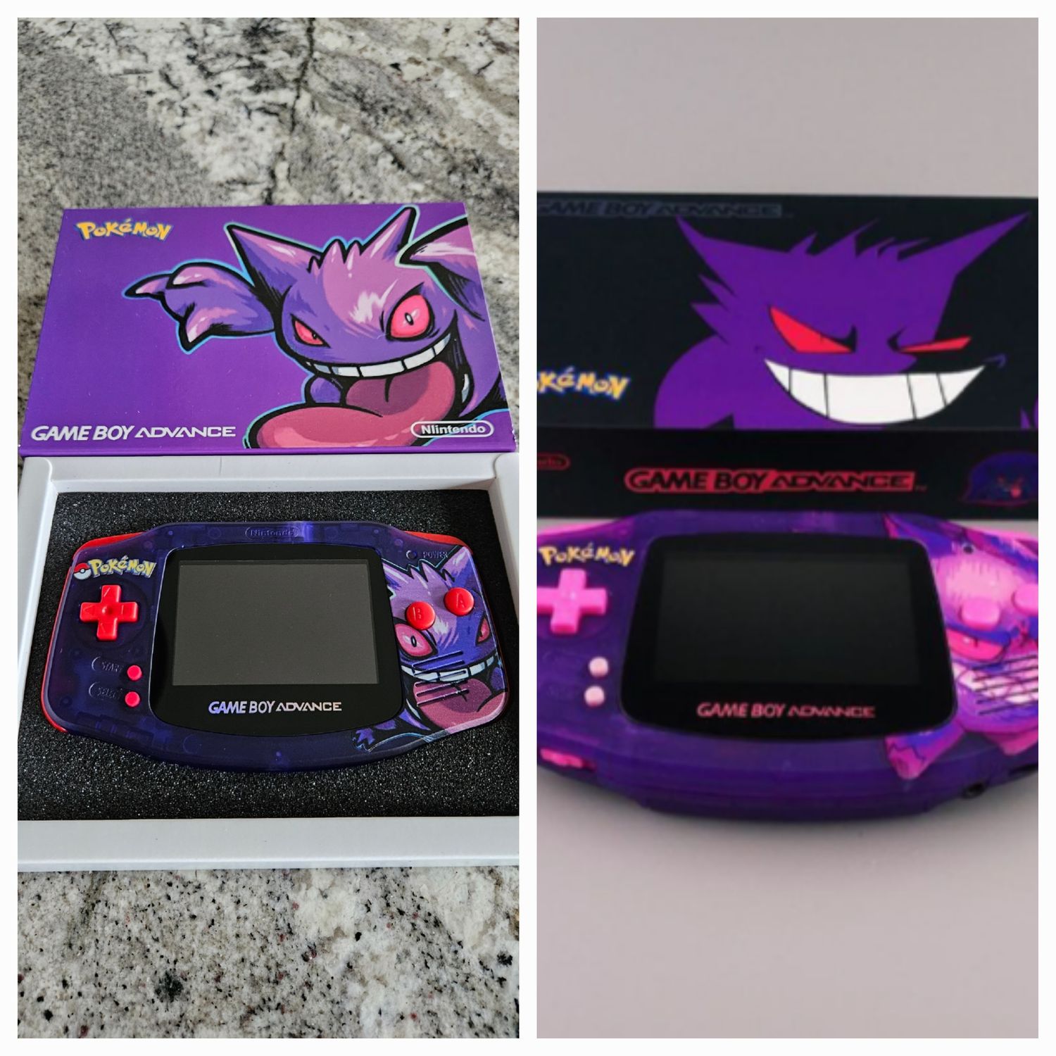 Gengar Gameboy Advance console – new IPS screen collector’s edition.