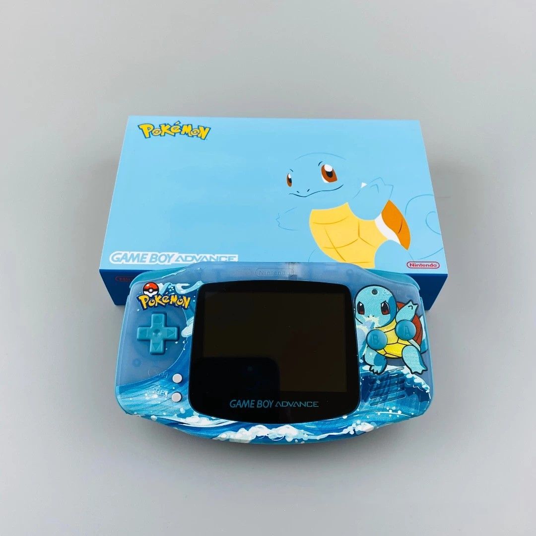 Squirtle Gameboy Advance Console (IPS) — Game Boy Advance — Squirtle GBA W & Theme Box