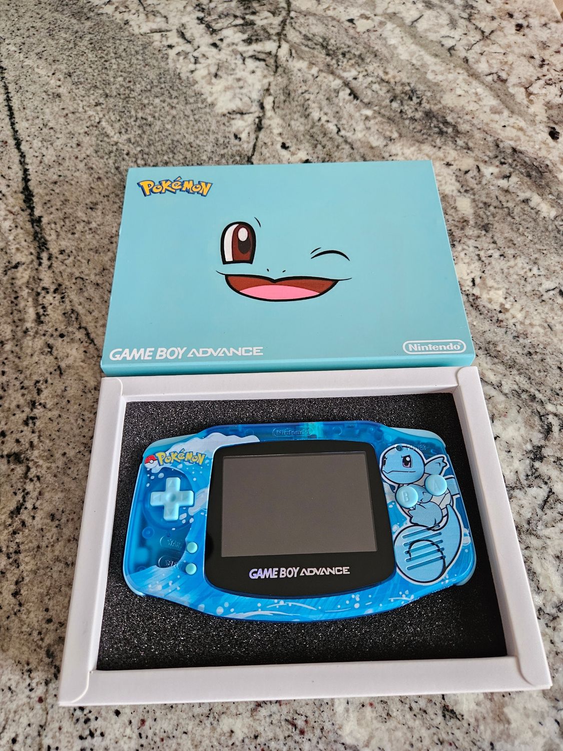 Squirtle Gameboy Advance Console New IPS Screen!, Style: Squirtle GBA w/Face Box