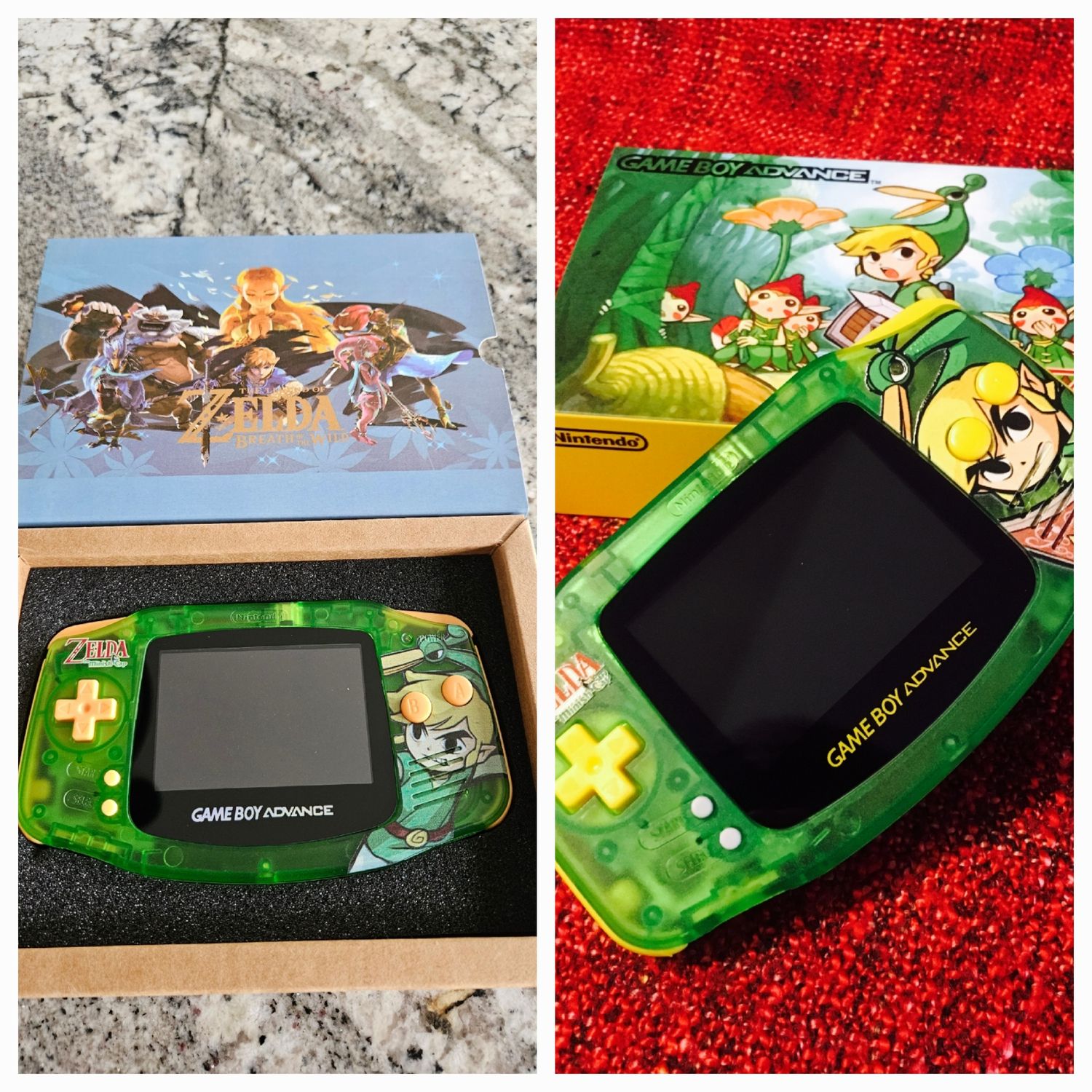 Zelda Gameboy Advance console – new IPS screen collectible.