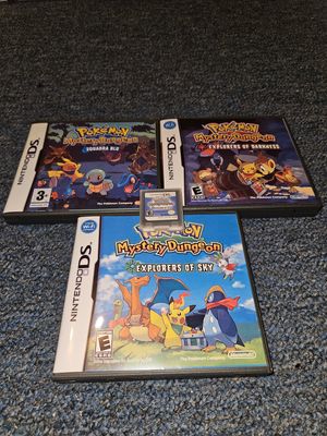 Pokemon Mystery Dungeon Games for Nintendo DS! Blue Rescue team, Explorers of Time, Sky, Darkness. NES Cartridge – Classic Video Game