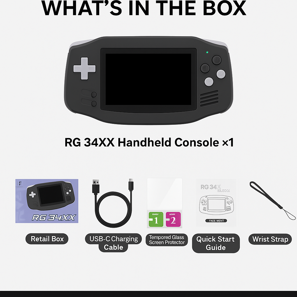 Anbernic Modded Console RG34XX– 3.4" HD Screen, 5000+ Games, WiFi & TV Output — Plug & Play Console — 5000 Built-In Games 4