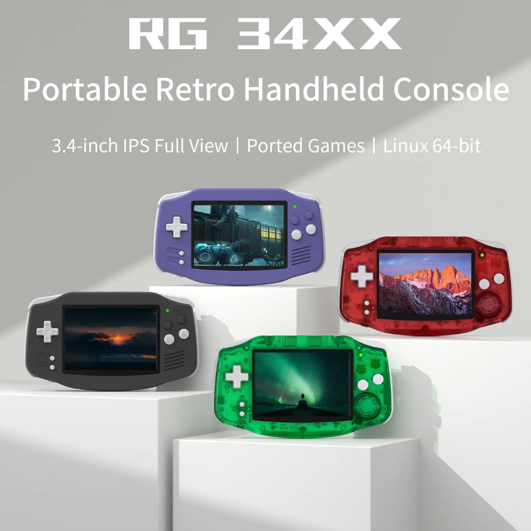 RG34XX GBA Console – 3.4&quot; HD Screen, 5000+ Games, WiFi &amp; TV Output