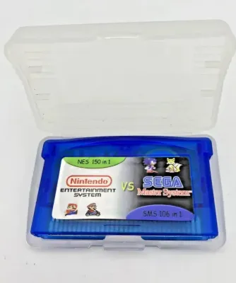 NES vs SEGA GBA Cartridge – 256 Classic Games (150 NES/106 SEGA)