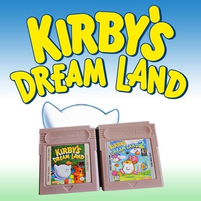 Kirby's Dream Land 1 &amp; 2 Gameboy Color cartridges – cute platformer duo.