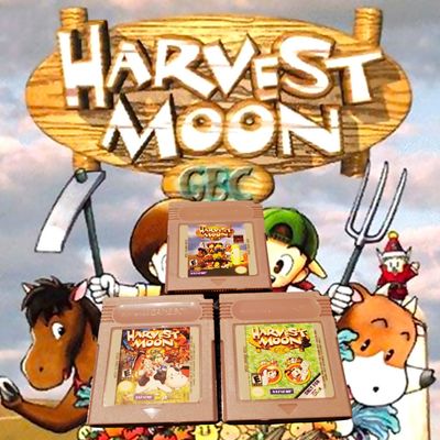 Harvest Moon Gameboy Color cartridge – retro farming simulation game.