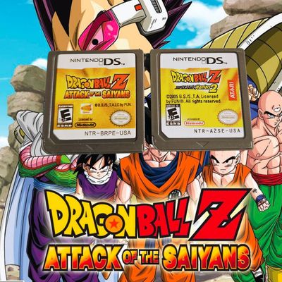 Dragon Ball Z 1 &amp; 2 Nintendo DS cartridges – action fighting games.
