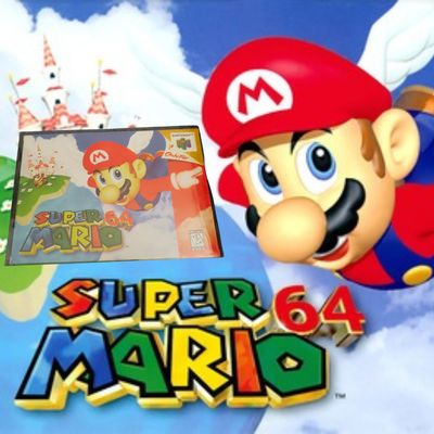 Super Mario 64 Nintendo 64 cartridge – pioneering 3D platformer.