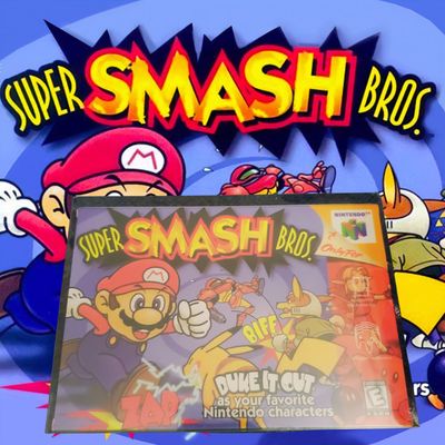 Super Smash Bros. Nintendo 64 cartridge – crossover fighting classic.