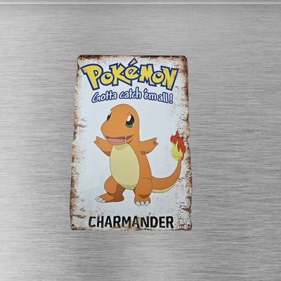 Pokémon Charmander Gotta Catch 'Em All Metal Sign 12 x 8in!