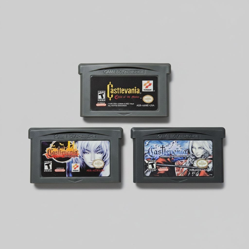 Castlevania Harmony of Dissonance, Aria of Sorrow & Circle of Moon - Gameboy Advance — Complete Bundle (Cartridges Only) for Gameboy Advance (GBA)