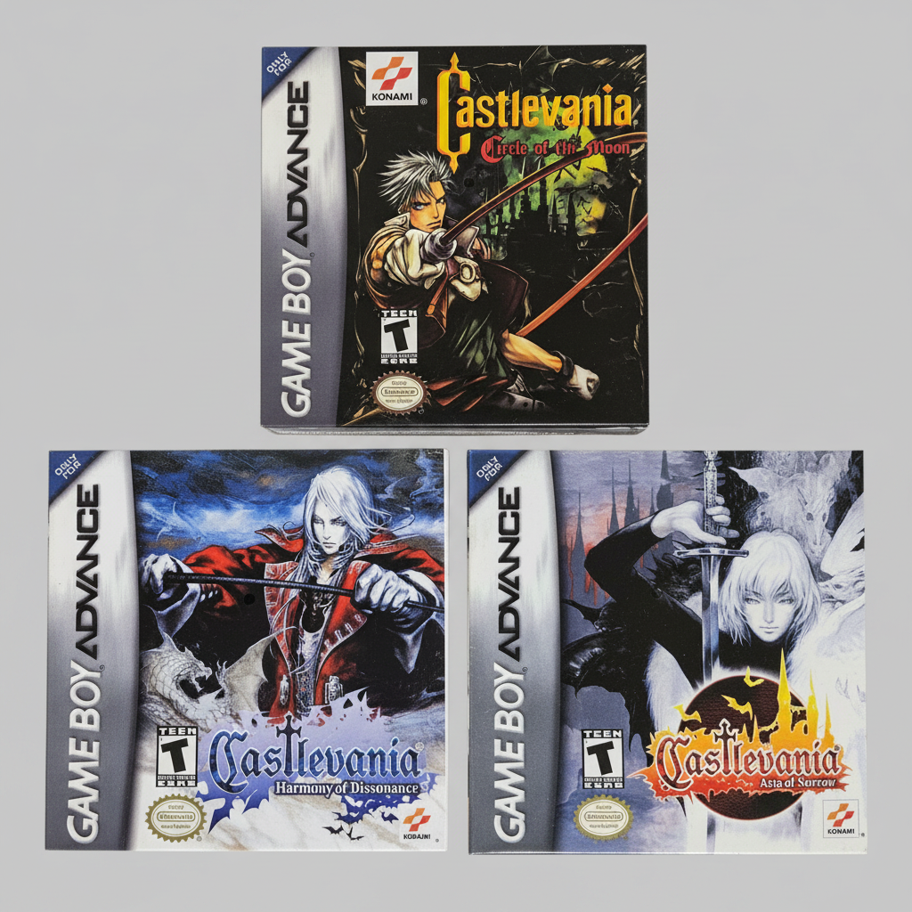 Castlevania Harmony of Dissonance, Aria of Sorrow & Circle of Moon - Gameboy Advance (GBA) 2
