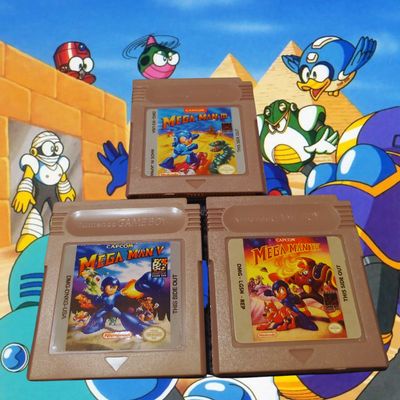 Mega Man 3, 4 &amp; 5 Gameboy Color cartridges – retro action platformer set.