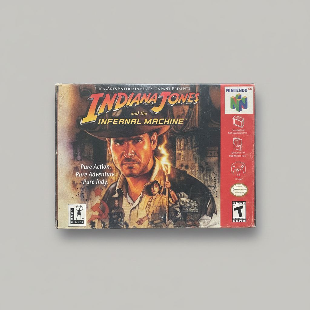 Indiana Jones and the Infernal Machine — Game & Box for Nintendo 64