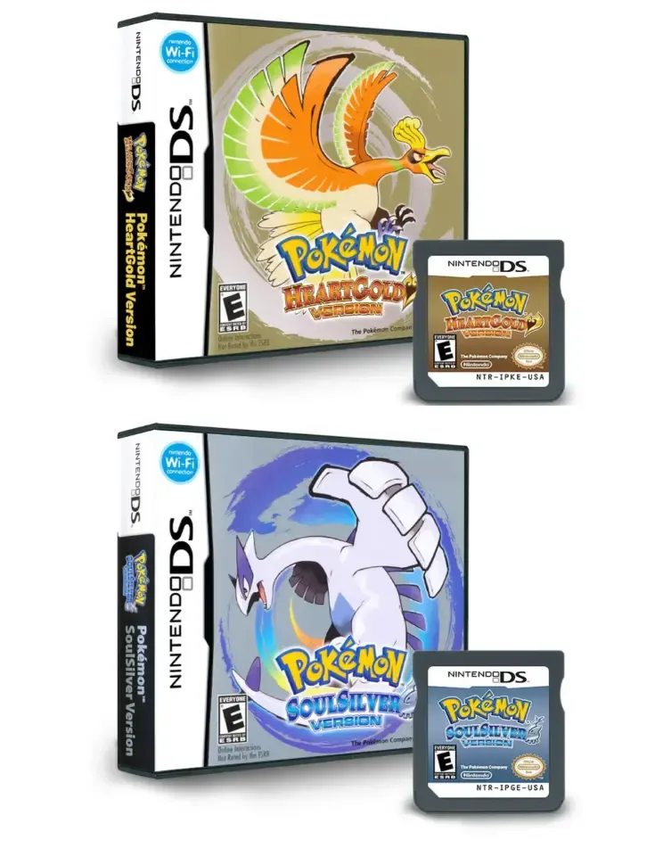 Pokemon HeartGold & Pokemon Soulsilver — Complete Bundle with Reproduction Boxes for Nintendo DS