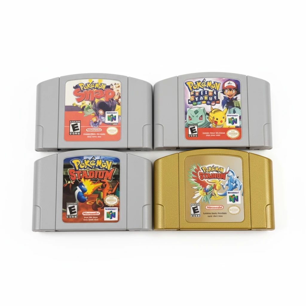 Pokemon Stadium 1 & 2, Snap, Puzzle League — Complete Bundle (Cartridges Only) for Nintendo 64