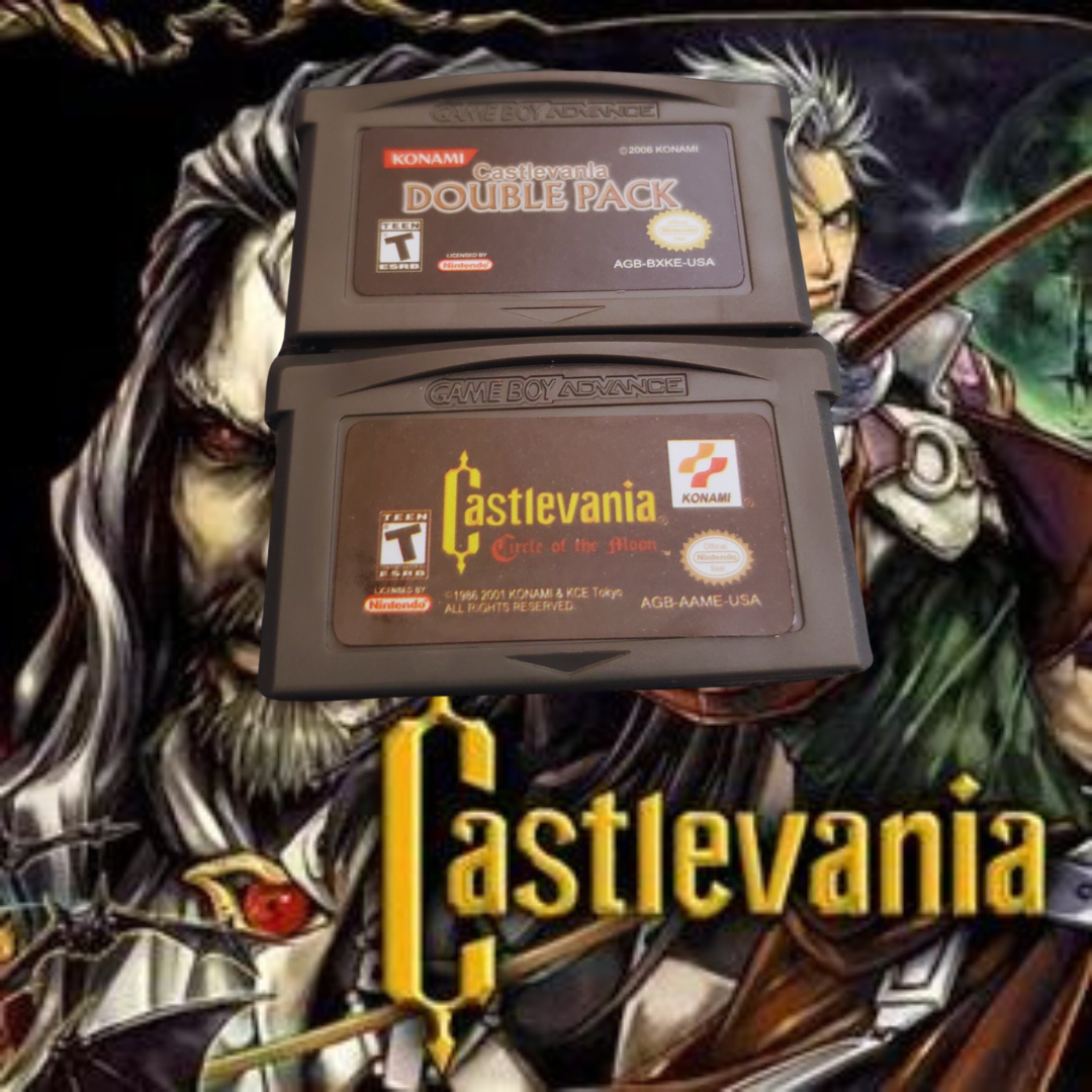 Castlevania Circle of the Moon &amp; Double Pack Gameboy Advance cartridges – gothic action platformers.