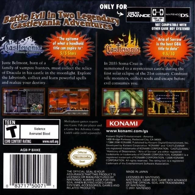 Castlevania Double Pack – Nintendo Game Boy Advance (GBA) Action Game (GBA) — photo 4 of 4
