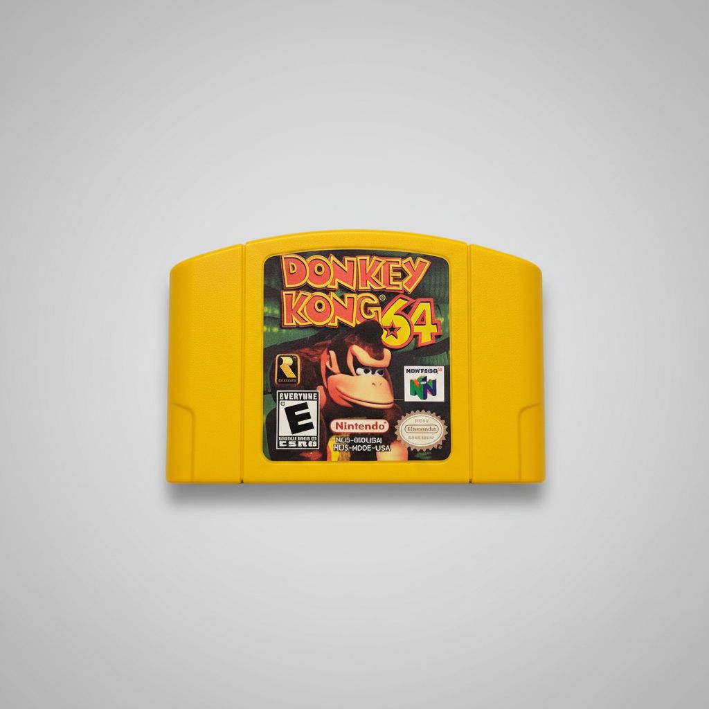 Donkey Kong 64 Game Nintendo 64 yellow cartridge, clean label