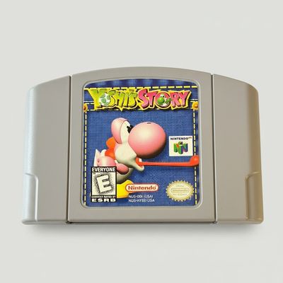 Yoshi's Story Nintendo 64! Clean gray cartridge with pink Yoshi artwork on a blue label.