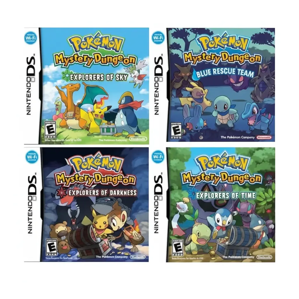 Pokemon Mystery Dungeon Games - Nintendo DS - Blue Rescue team, Explorers of Time, Sky, Darkness