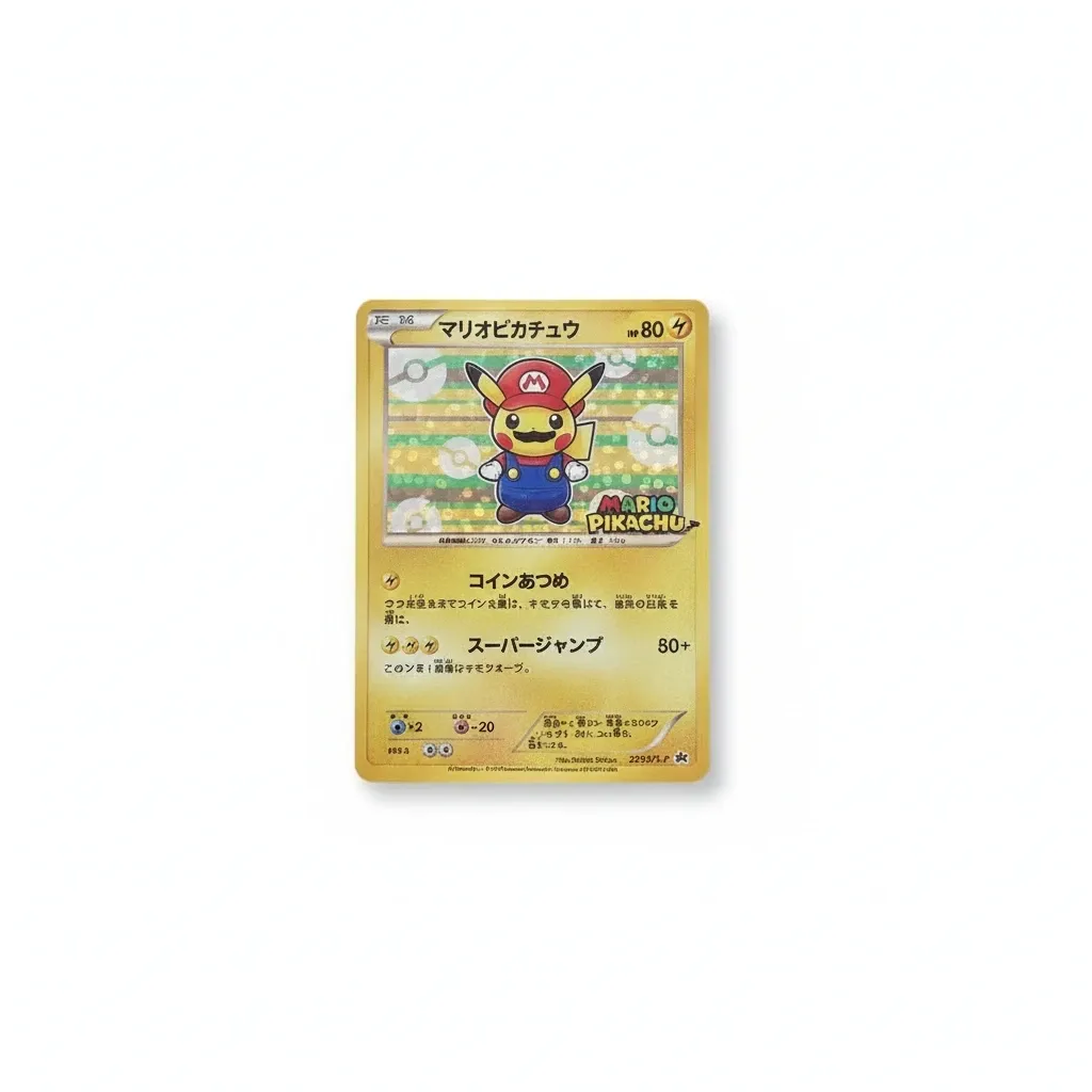 Pokémon Mario & Luigi Pikachu Metal Gold Pokémon Cards 5