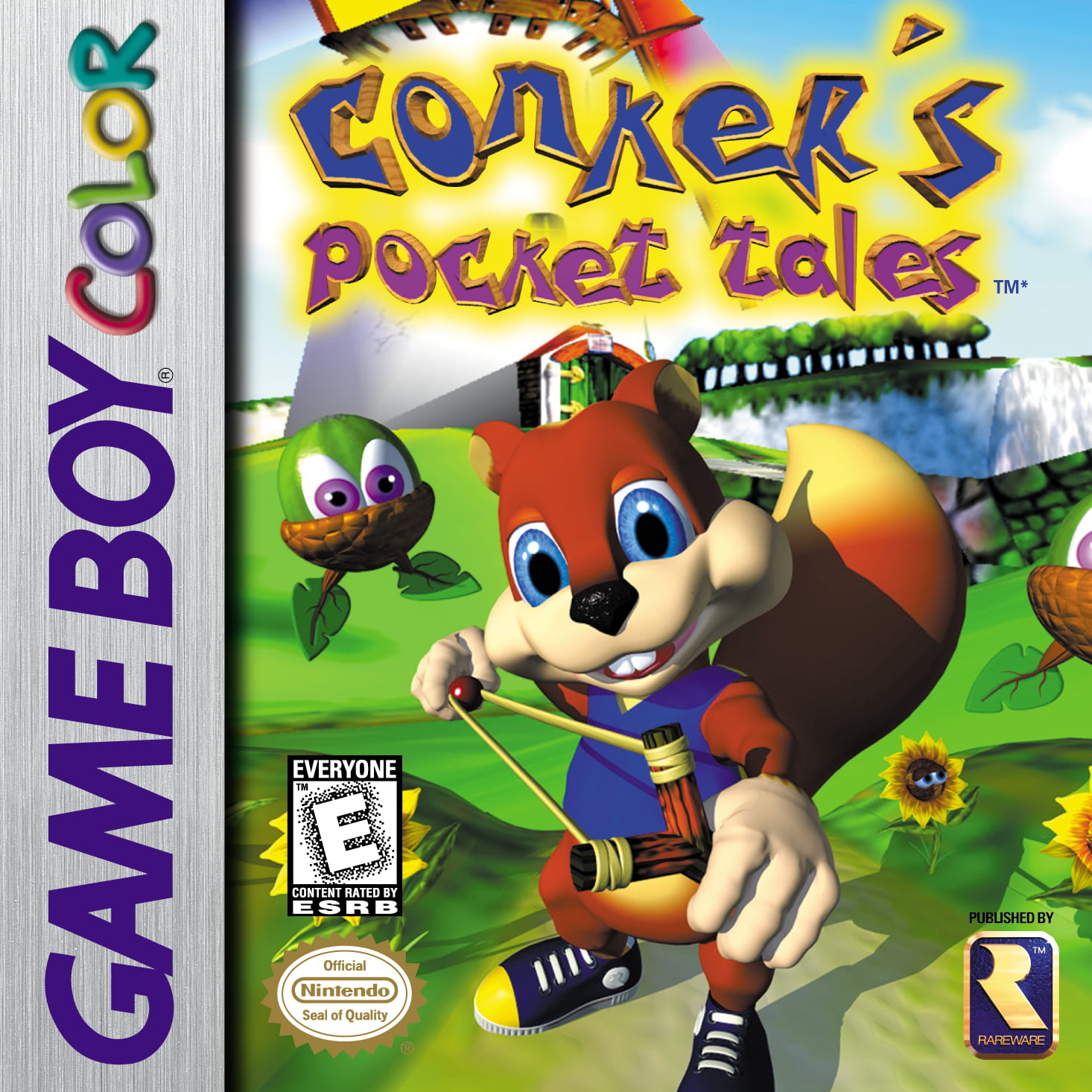 Conker's Pocket Tales – Nintendo Game Boy Color (GBC) Action-Adventure Game front cover art