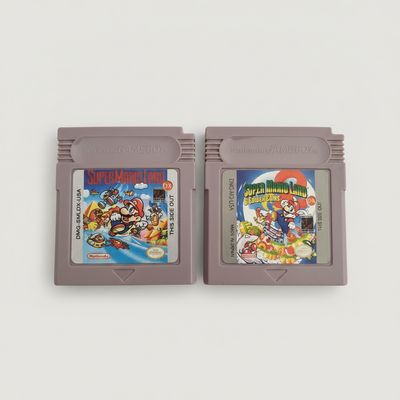 Super Mario Land 1 & 2 for Gameboy Color! Super Mario Land 1 & 2 Gameboy Color! Clean gray Nintendo cartridges with clean labels.