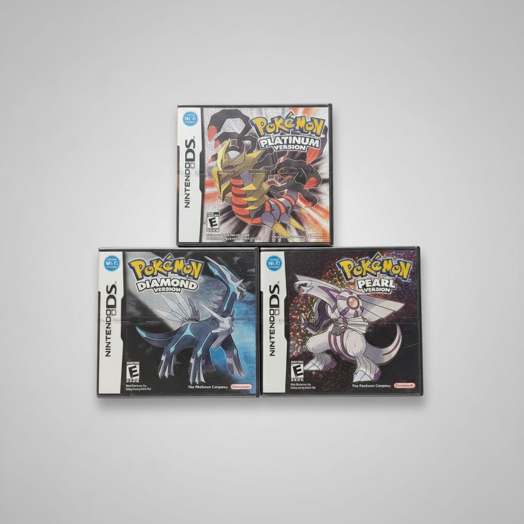 Pokemon Diamond, Pearl, & Platinum — Complete Bundle with Reproduction Boxes for Nintendo DS