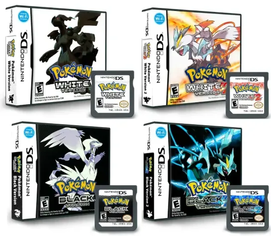 Pokemon Black White 1 & 2 — Complete Bundle (Cartridges Only) for Nintendo DS