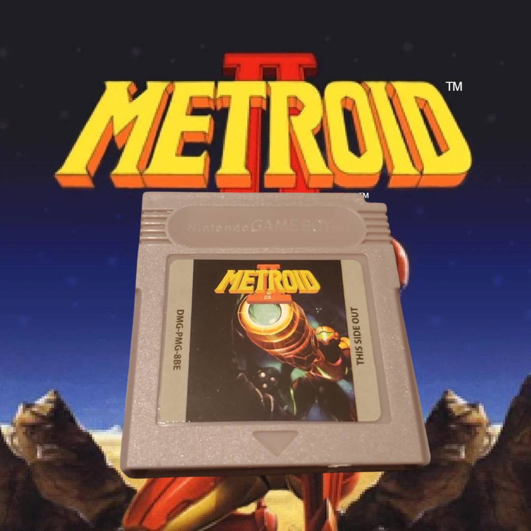 Metroid II: Return of Samus Gameboy Color cartridge – classic sci-fi adventure.
